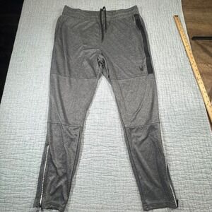 EUC Spyder Active Zip Leg Jogger Pants Mens XL Gray Stretch Drawstring 30 Inseam